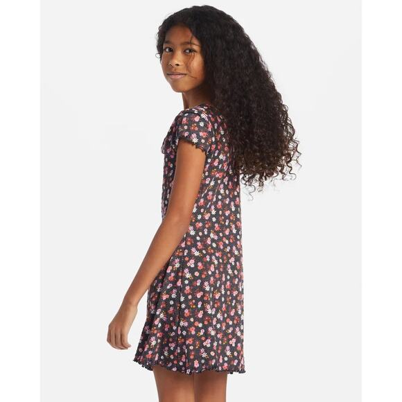 Billabong Kids' Girls' Youth Simply Cute Floral A-Line Fit Stretch T-Shirt Dress - Picture 1 of 4
